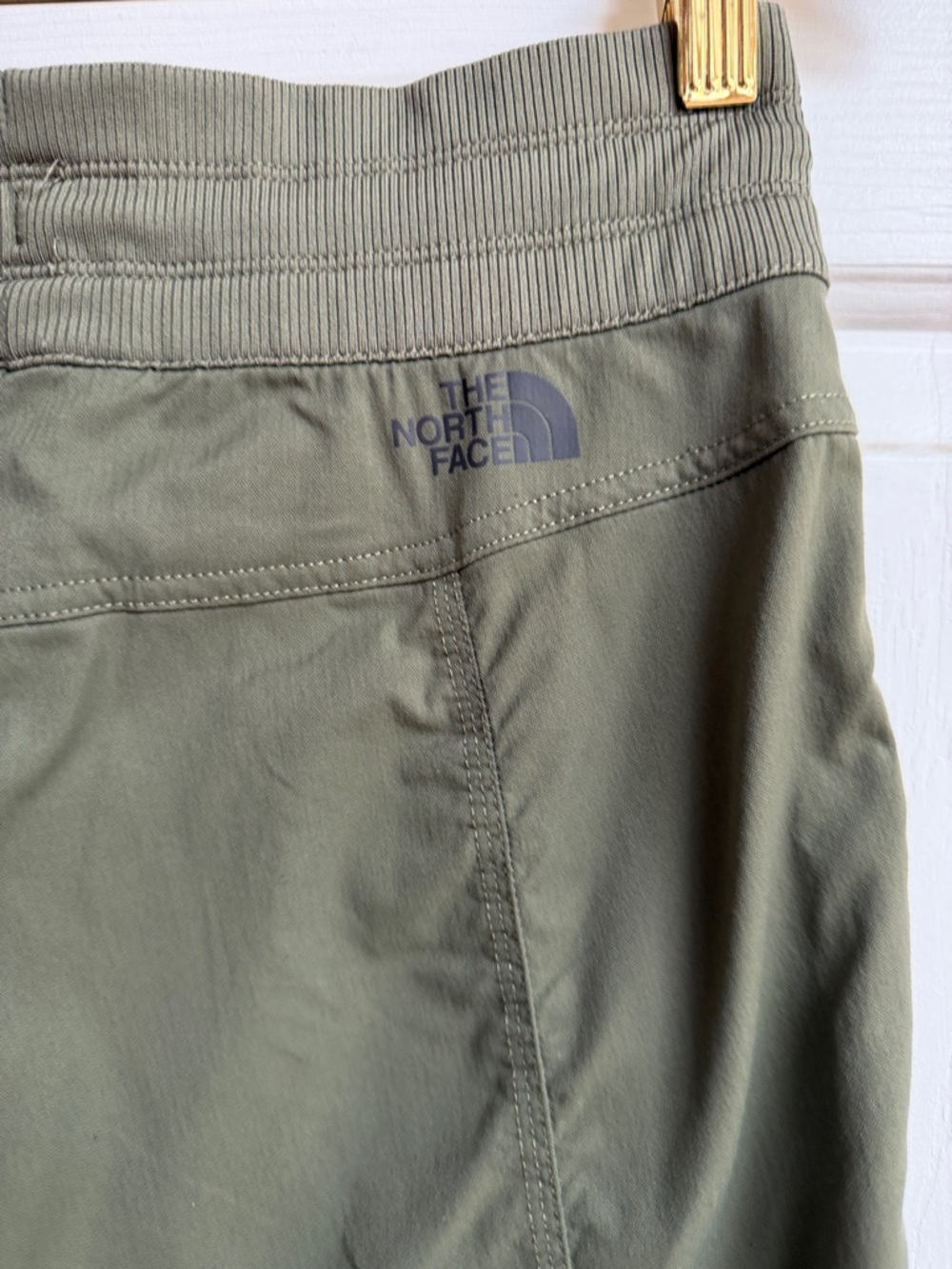 The North Face Women's Olive Green Capris with Drawstring Waist - Picture 3 of 4